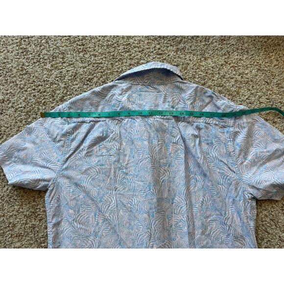 BAJA LLAMA short sleeve shirt, Medium; Blue & White Pattern; Lightweight - Picture 4 of 8